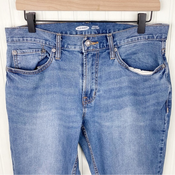 Old Navy Men's Straight Built-In Flex Jeans Medium Dark Tint Denim Size 31 x 32 - Picture 5 of 8